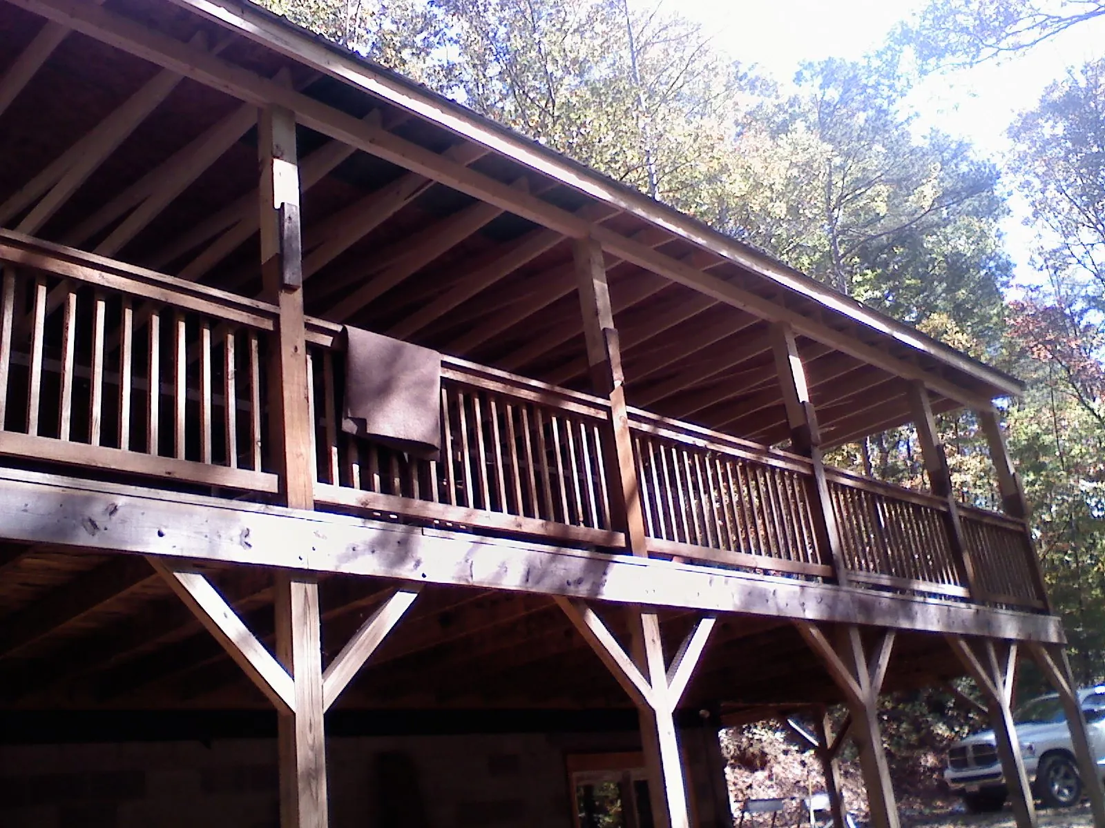 Timber framing under a new elevated porch and deck — Roof Leak Repair in Crump by Roofing Brothers